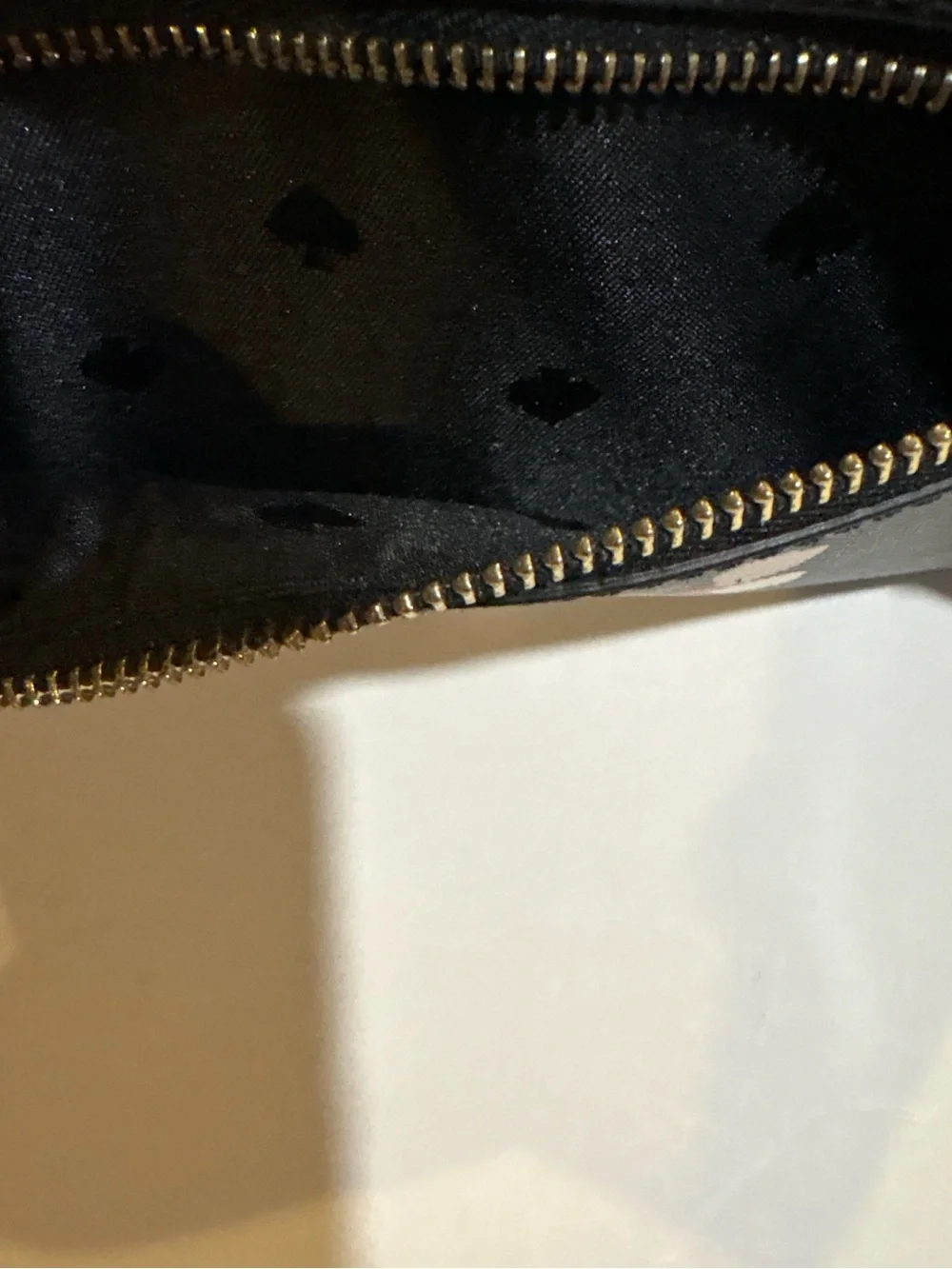 kate spade Black Wallet with Pink and White Floral Print